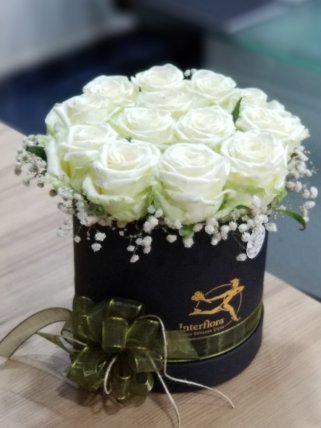 Bilecik Çiçekçi Beyaz Güller Kutu Aranjman